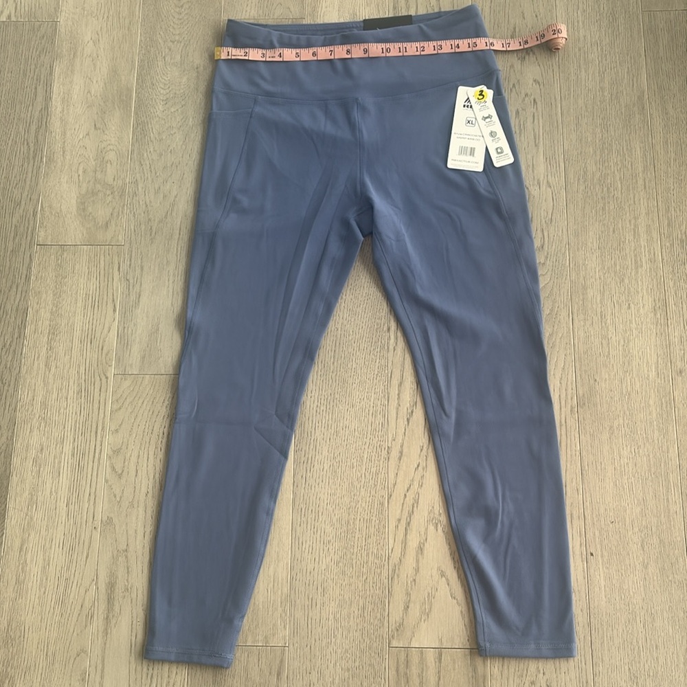RBX Active Full Length High Waisted Blue Leggings with Pockets XL New - Picture 7 of 11